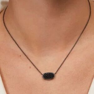 Kendra Scott Gunmetal Druzy Necklace